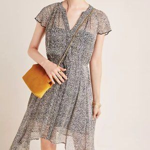 Anthropologie Velvet by Graham & Spencer Belen Mini Dress leopard print Size XS